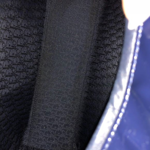 Like new Lady Dior Blue Patent Handbag w/strap - Picture 8 of 8